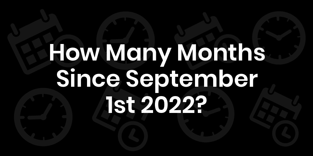 How Many Months Until September 1, 2022? DateDateGo