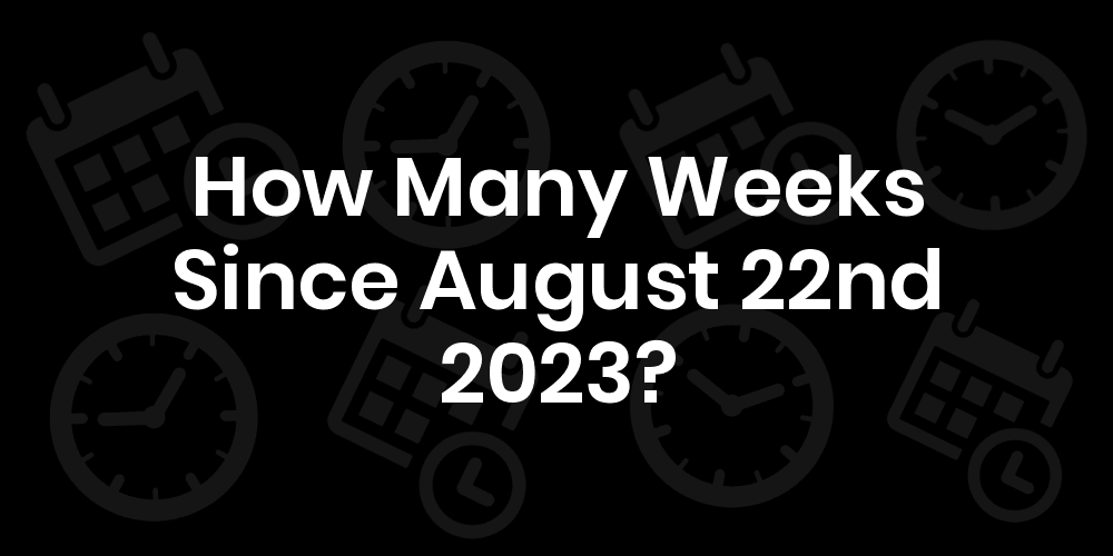 How Many Weeks Until August 22, 2023? DateDateGo